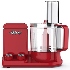 NutriChef Multifunction Food Processor-Includes 6 Attachment Blades, Up to 2L Capacity (Red) - 1 of 4