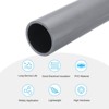 Unique Bargains Water Plumb DIY Crafts High Impact Rigid Round Pipes 8" Length ID 2.11" OD 2.48" Light Grey - 3 of 4