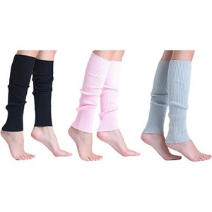Leg Warmers for Women 3 Pairs Soft Slouchy Retro Knee-High or Scrunched Down Warm and Breathable - 1 of 4