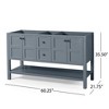 60" Double Bathroom Vanity, Modern Bathroom Storage Cabinet, Bathroom Cabinet With 2 Drawers, 2 Double-door Cabinets, Bottom Shelf - 4 of 4