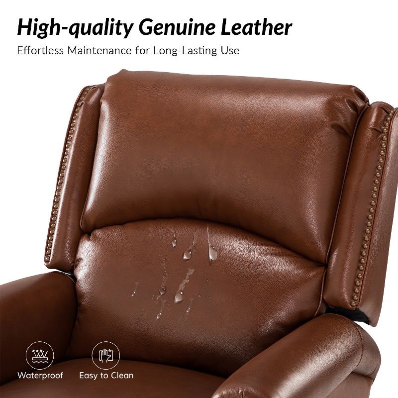 Sergio 32.67'' Wide Genuine Leather Manual Rocker Recliner | ARTFUL LIVING DESIGN, 5 of 12