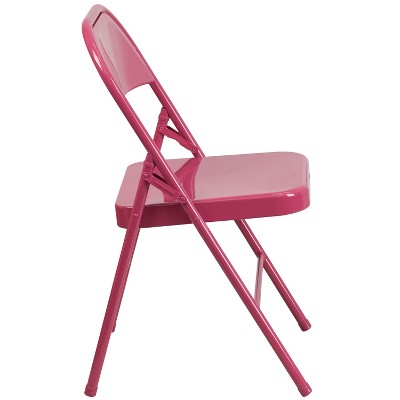 Shockingly Fuchsia 42.75" Metal Folding Chair