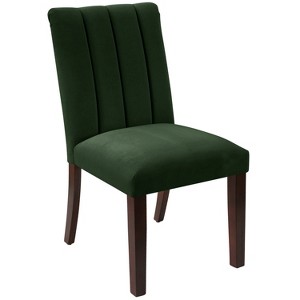 Channel Seam Dining Chair Fauxmo Emerald - Skyline Furniture, Fauxmo Green
