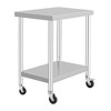 Stainless Steel Work Table w/Casters - Commercial Prep Table w/Adjustable Shelf, 300lb Capacity - 2 of 4