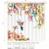 Shower Curtain Flower Hummingbird Set, 12 Hooks, Waterproof Autumn Bathroom Decor 72" L X 72" W - 2 of 4