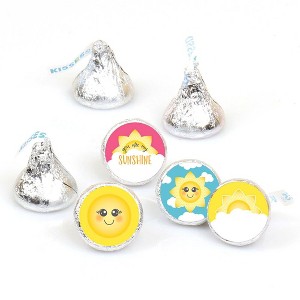Big Dot of Happiness You Are My Sunshine - Baby Shower or Birthday Party Round Candy Sticker Favors - Labels Fits Chocolate Candy (1 sheet of 108) - 1 of 4