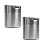 Mind Reader Mini Countertop Trash Can 0.4gal with Swivel Lid Set of 2 Silver
