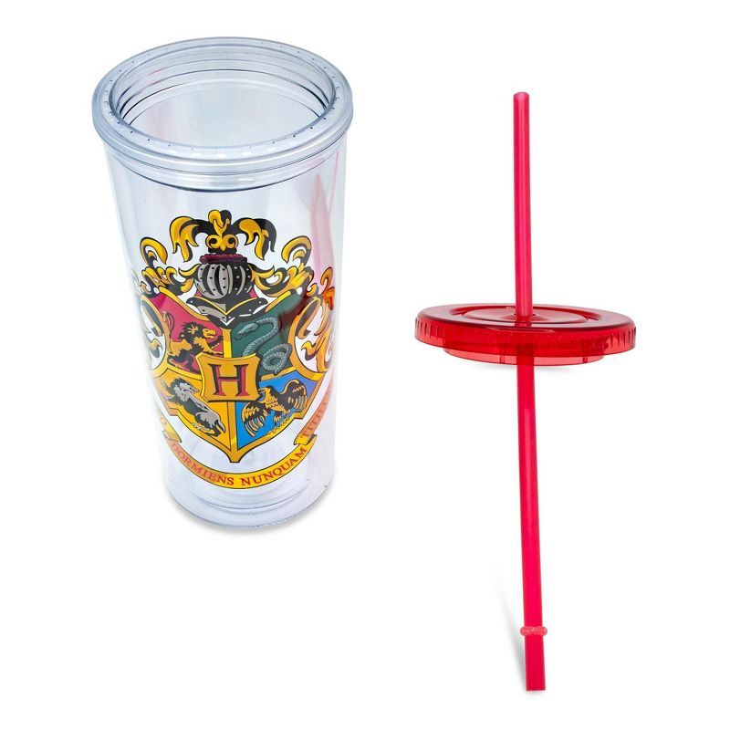 Silver Buffalo Harry Potter Hogwarts Crest Plastic Carnival Cup With Lid and Straw | 20 Ounces, 2 of 7