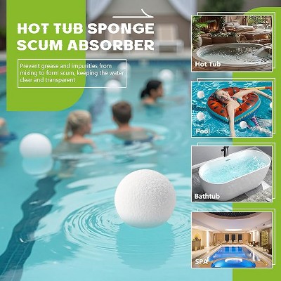 Akoasm 4-Piece Pool Sponge Oil Absorber Set for Hot Tub Accessories-White