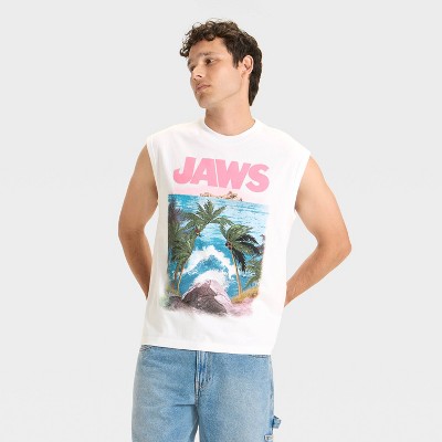 Men's Jaws Graphic Muscle Tank Shirt - Original Use™ White