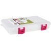 Creative Options Pro Latch Utility Box 6-20 Compartments-10.875"X7.25"X1.625" Clear W/Magenta - 2 of 3