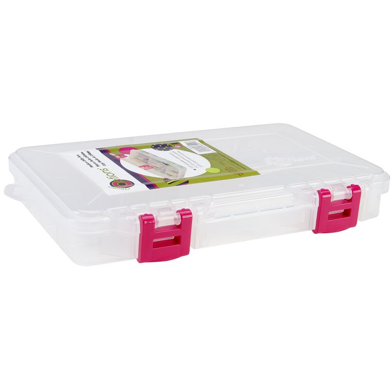 Creative Options Pro Latch Utility Box 6-20 Compartments-10.875"X7.25"X1.625" Clear W/Magenta, 2 of 4
