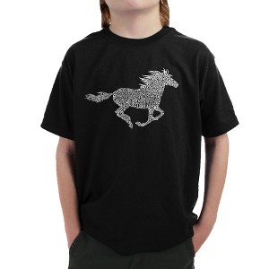 LA Pop Art Boy's Word Art T-shirt - Horse Breeds - 1 of 4