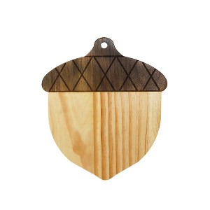 Slickblue Rustic Acorn Pine Wood Cutting Board, 13” x 15” - Two-Tone Design for Serving & Display - 1 of 4