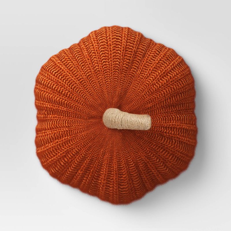 Knit Pumpkin with Jute Stem Novelty Throw Pillow - Threshold™, 4 of 12