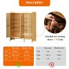 Extra Large Bamboo Shoe Rack Holds 20 Pairs Shoe Cabinet Storage Organizer with Raised Base & 3 Hollow Doors & 6 Tier Shelves for Entryway & Hallway - 4 of 4