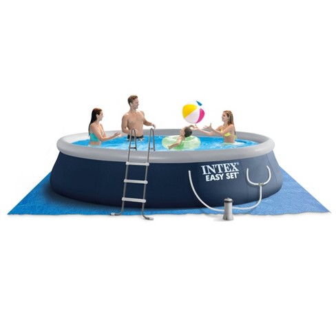 Intex 26165VM Easy Set 15-foot x 42-inch Portable Inflatable Home Outdoor Above Ground Round Swimming Pool with Ladder, 1000 GPH Filter Pump, & Cover - image 1 of 4