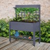 Okak Wood Raised Garden Bed with Trellis for Climbing Plants, Grape Vines & Vegetables, Drainage Holes, Legs, Patio & Outdoor - 4 of 4