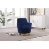 CAVINAS Swivel Barrel Chair with Gold Base,360° Rotating Accent Chair,Reading Chairs for Living Room & Bedroom,300LB Capacity - 2 of 4