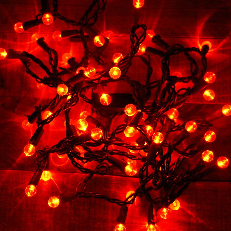 70 Lights Electric Globe String Lights LED Orange, 4 of 6