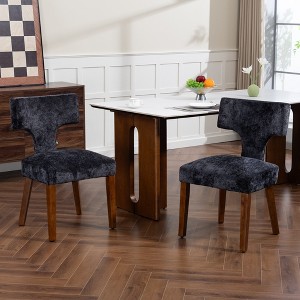 Aortzio Modern Fabric Upholstered Dining Side Chair (Set Of 2) - 1 of 4