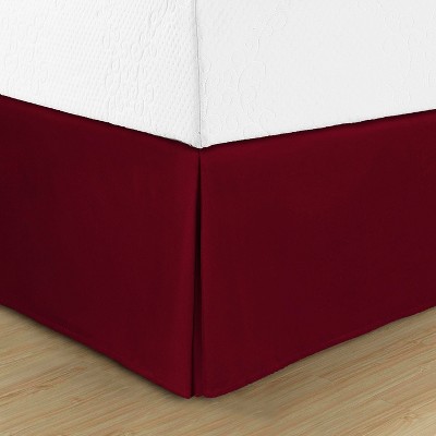 Burgundy Queen Pleated Microfiber Bed Skirt with 14-inch Drop