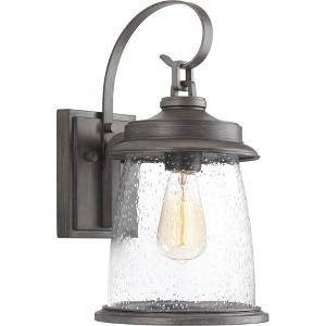 Progress Lighting Conover 1-Light Medium Wall Lantern in Antique Pewter with Seeded Glass Shade - 1 of 4