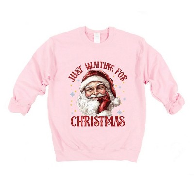 Simply Sage Market Women's Graphic Sweatshirt Just Waiting For Christmas Santa