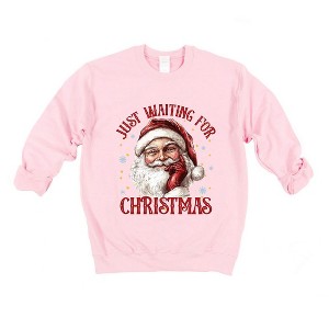 Simply Sage Market Women's Graphic Sweatshirt Just Waiting For Christmas Santa - 1 of 4
