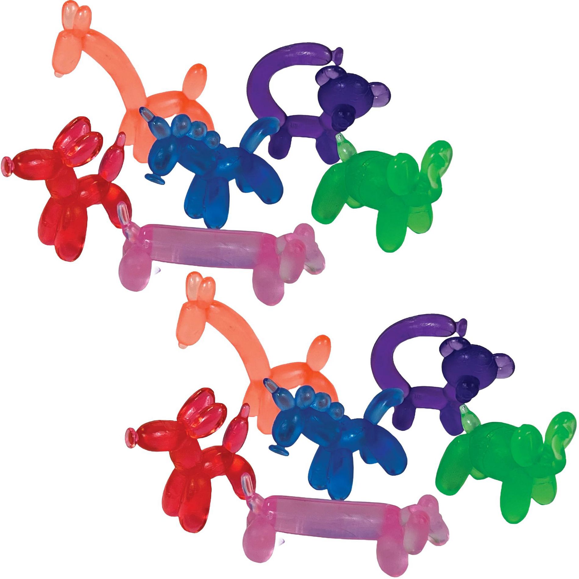 Adorable Balloon Animal Erasers (12 Pack) - Fun Colorful
