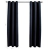 vidaXL Blackout Curtains with Rings 2 pcs Black 37"x95" Fabric - 4 of 4