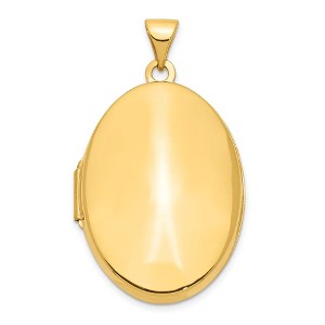 Black Bow Jewelry 14k Yellow Gold Polished Domed Locket, 26mm - 1 of 4