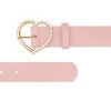 INSPIRE CHIC Women's Solid Color Heart-Shaped Buckle with Beads Belts - 2 of 4