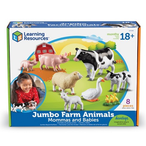 Learning Resources Jumbo Farm Animals Mommas and Babies - 8 Pieces, Ages 18+ months Toddler Learning Toys, Farm Animal Figures for Kids - image 1 of 4