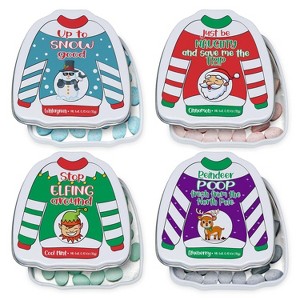 4E's Novelty 4 Pack Christmas Poop Mints with Funny Sayings -  Christmas Candy Stocking Stuffer for Teens & Adults, Breath Mints Christmas Candy Set - 1 of 4