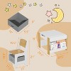 Kids Table and Chair Set, 4 In 1 Wooden Activity Table & 2 Chairs With Storage Drawer Detachable Tabletop for Toddlers Kids Drawing, Reading, Crafts - 2 of 4