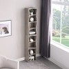 CAVINAS 8-Tier Adjustable Ultra-Thin Bookcase,Modern Narrow Tall Bookshelf with Wavy Frame Design,Bookshelf for Living Room,Bedroom Display,Gray - 2 of 4