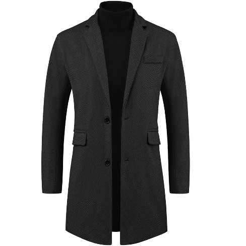 Lars Amadeus Men s Classic Fit Single Breasted Winter Herringbone Coat Target
