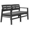 vidaXL Patio Lounge Set, 4 Piece Outdoor Furniture Set, Anthracite - Includes Coffee Table, Bench, Armchairs and Cushions - 3 of 4