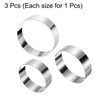 Unique Bargains Stainless Steel Seamless Nonstick Mirror Coating Round Cake Ring 3 Pcs - 3 of 4
