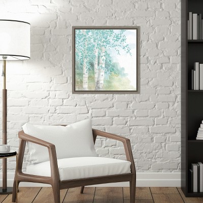 Tranquil Birch Trees Watercolor Canvas Wall Art Print