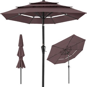 Best Choice Products 10ft 3-Tier Patio Umbrella, Market Sun Shade w/ Tilt Adjustment, Easy Crank - 1 of 4