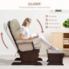 Nursery Glider Rocking Chair with Ottoman, Thick Padded Cushion Seating and Wood Base - 4 of 4