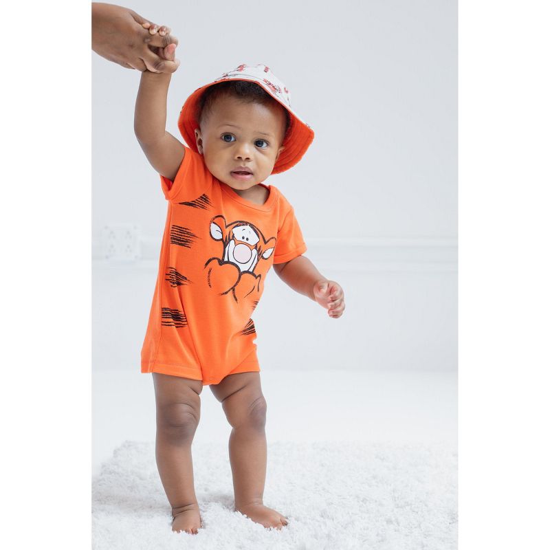 Disney Lion King Mickey Mouse Winnie the Pooh Nightmare Before Christmas Lilo & Stitch Baby Romper and Bucket Sun Hat Newborn to Infant, 2 of 11