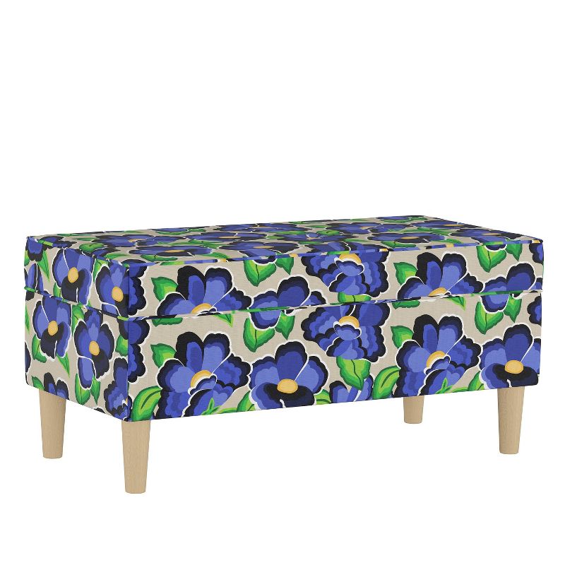 Skyline Furniture Storage bench in Carla Floral Blue, 3 of 8