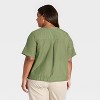 Women's Elbow Sleeve Button-Front Pintuck Blouse - Universal Thread™ - 2 of 3