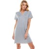 Emerson Road Woman's Whisper Rib Henley Sleepshirt, Nightgown - 3 of 4