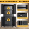72" Metal Storage Cabinet with Wheels, Locking Doors &2 Drawers,Heavy Duty Rolling Garage Organizer for Home/Office/Workshop - 4 of 4
