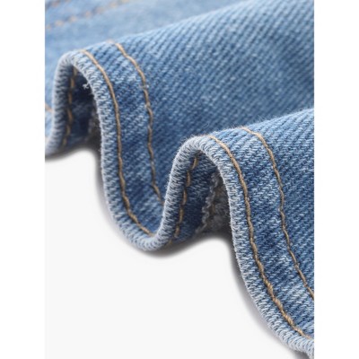 INSPIRE CHIC Women's Button Down V Neck Sleeveless Denim Vest Jacket Large Blue — фото 5