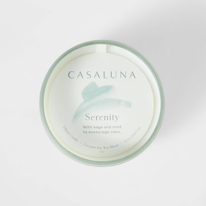 Serenity Fashion Salted Glass Wellness Jar Candle Green - Casaluna™, 4 of 11